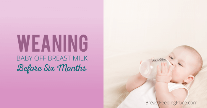 weaning baby off breast milk before six months